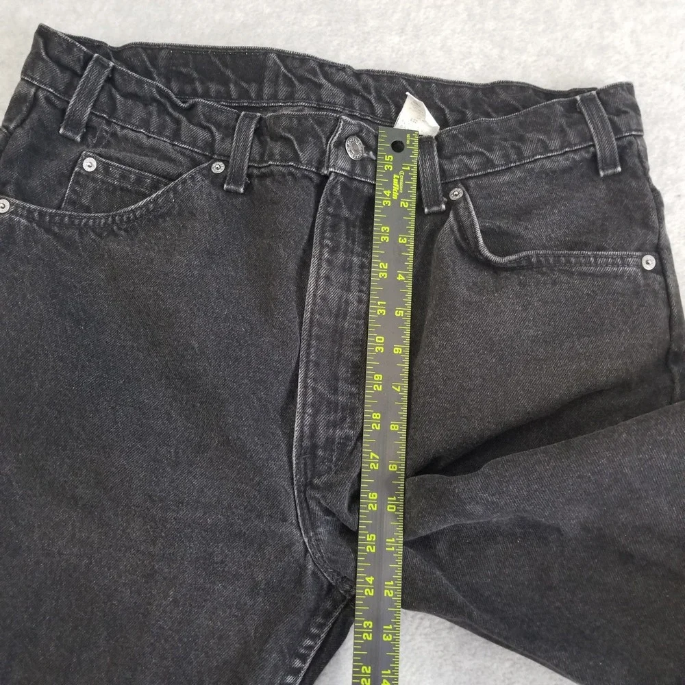 VTG Levi's 505‎ Jeans Mens 38x30 Fits 34x26 Black Orange Tab Hemmed Made in USA